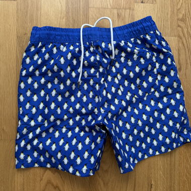 Short de bain imprimé bleu