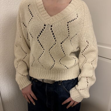 Maglione di maglia Zara crema