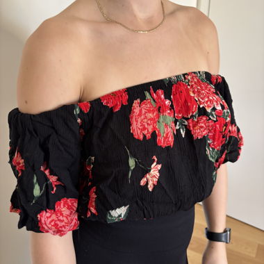 Flower Pattern Crop Top