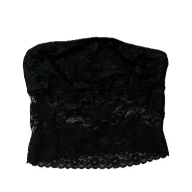 Top bandeau in pizzo nero