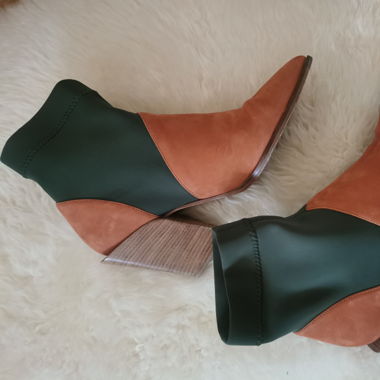 Army Green Mid Heel Boots by Rodebjer