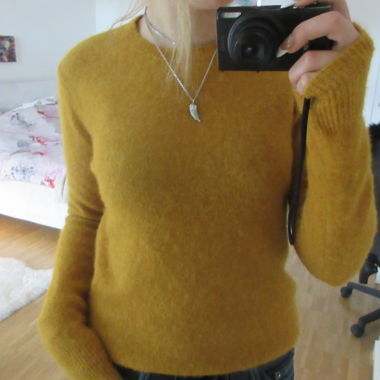 Pull en Mohair Jaune Moutarde