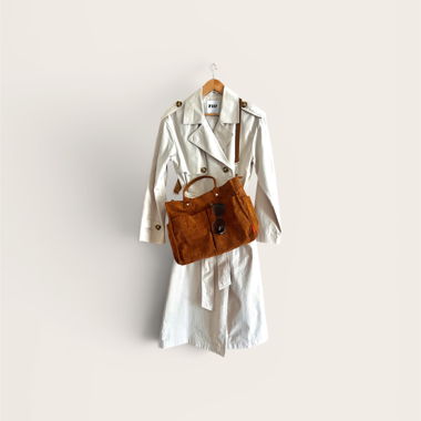 Beige Trench Coat with Bag