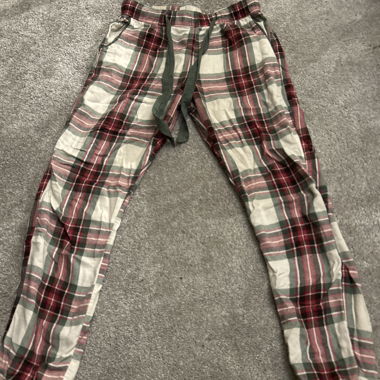Checked Pajama Pants with Elastic Waist