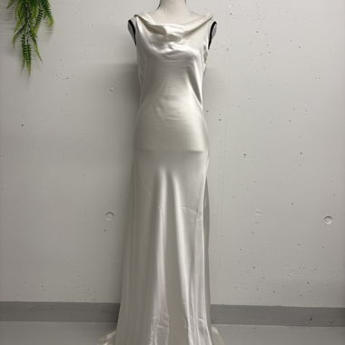 Vestito in raso bianco Tagl. 36 Abito da sera lungo