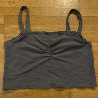 Crop top grigio con spalline, taglia xs-s