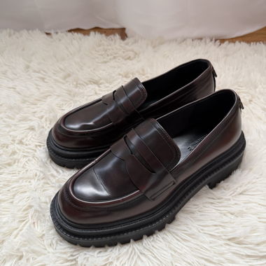 Mocassini in pelle bordeaux