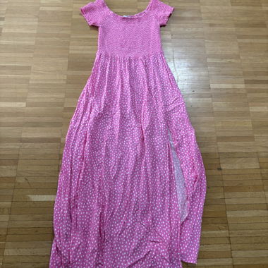 Robe longue rose