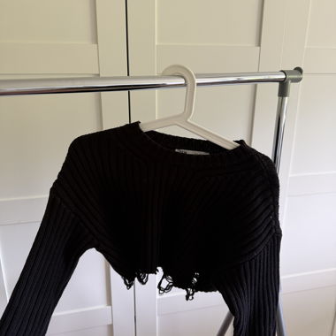 Zara schwarzer Strickpullover
