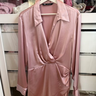 Abito in raso rosa ZARA XL