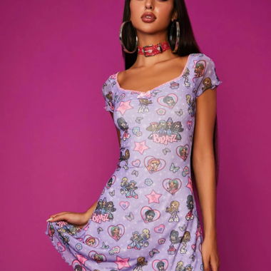 Robe en mesh violette Bratz x Dolls Kill