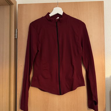 Bordeaux Zip-Langarmshirt