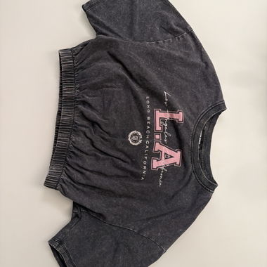 LA-Crop-Sweatshirt grau