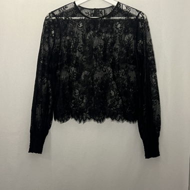 Black Lace Long Sleeve Top