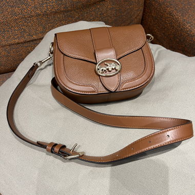 COACH braune Lederschultertasche