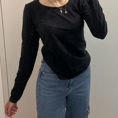 Langarmshirt basic in schwarz