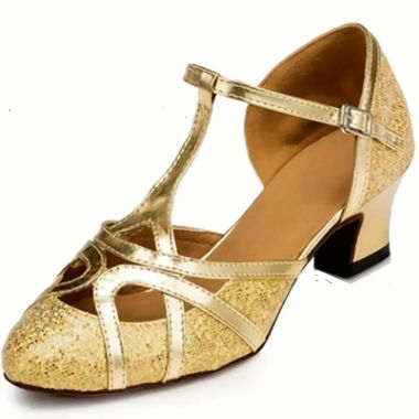 Beautiful golden dance shoes