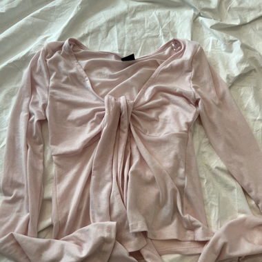 Top rosa annodato davanti XS