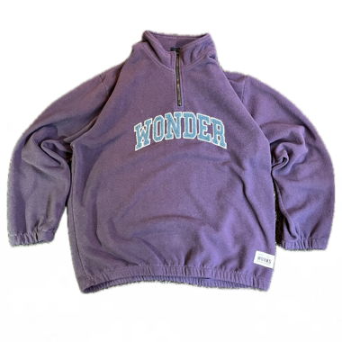 Lilac fleece sweatshirt "WONDER"