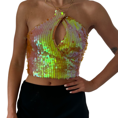 Pailletten Crop Top