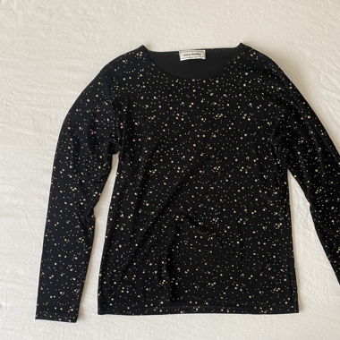 Vintage Black Long Sleeve with Gold Glitter