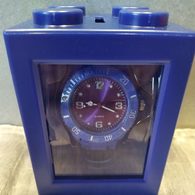 Silikon Uhr Blau Box als Lego Stein Kässeli _3