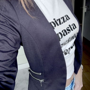 Blazer court bleu foncé