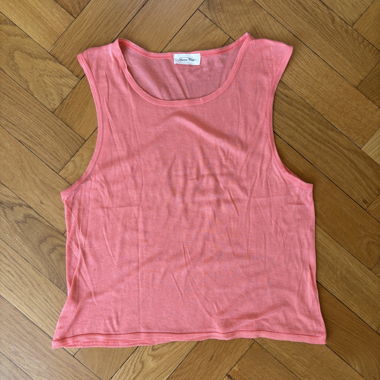 American-Vintage-Rosa-Top ohne Ärmel