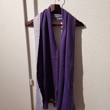 Echarpe en laine et cachemire bicolore violet  
