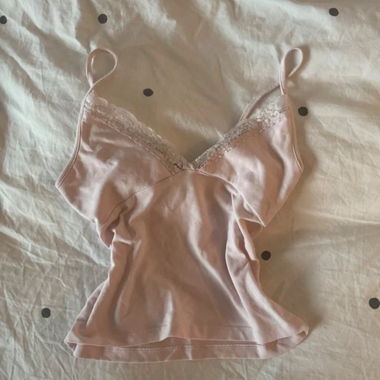 Y2K Pink Satin Top with Lace