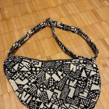 Quilted black and white shoulder and crossbody