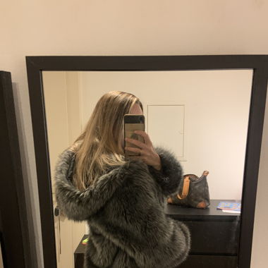 Thick grey faux fur jacket 