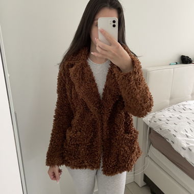 Fur brown coat