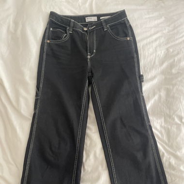 BERSHKA Straight Black Jeans