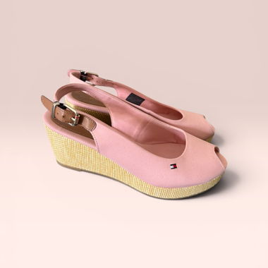 Bottines compensées Tommy Hilfiger roses