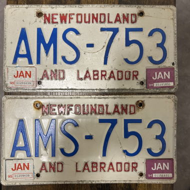 2xKanada Autoschild, Newfoundland Labrador AMS-753