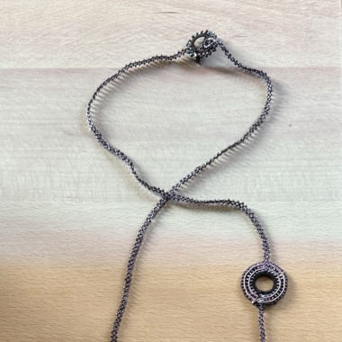 Sautoir tissu et perles 