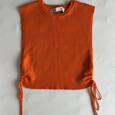 Zara Top Corto a Coste Arancione Gr.S