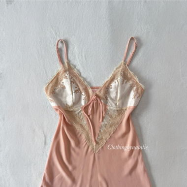 Orange Cream Chiffon Slip (M)