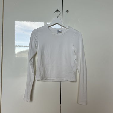 Crop top maniche lunghe bianco H&M