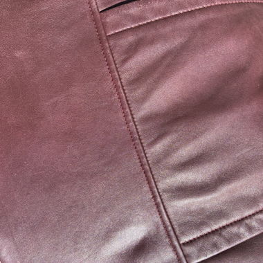 Mango - Veste en cuir bordeaux - L