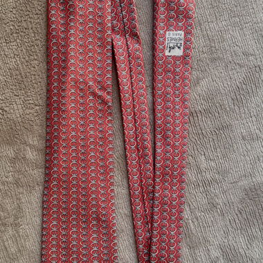 Hermès red silk tie