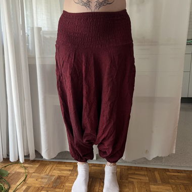 Pantaloni harem bordeaux