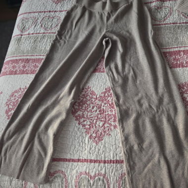 Pantalon en maille beige