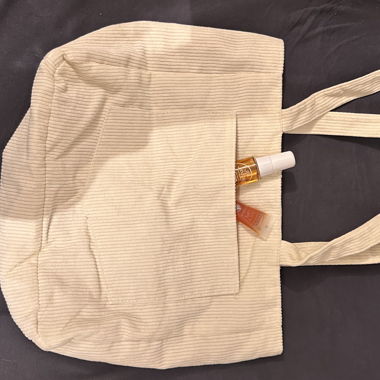 Sac cabas en velours côtelé