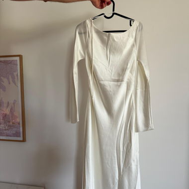 Satin Kleid Creme - neu & ungetragen -Grösse S