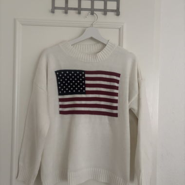 Pull Femme Drapeau Américain Taille M Mignon
