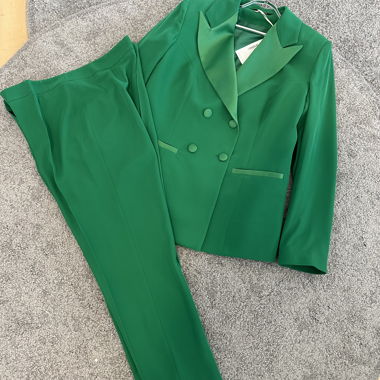 Ensemble pantalon et blazer vert