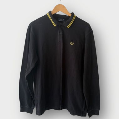 Fred Perry - Polo a maniche lunghe nero (XL)
