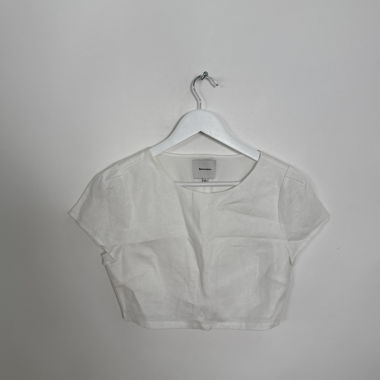 Reformation top corto bianco